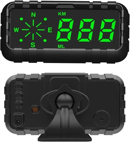 Vista 2 de Kingneed Velocímetro HUD Odómetro Brújula Pantalla Head Up Display GPS Visualización Digital Fuentes Grandes Universal para Todos los Coches