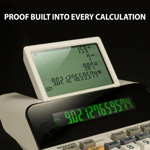 Vista 2 de Calculadora empresarial sin papel inalámbrica compacta Sharp (EL-1501)