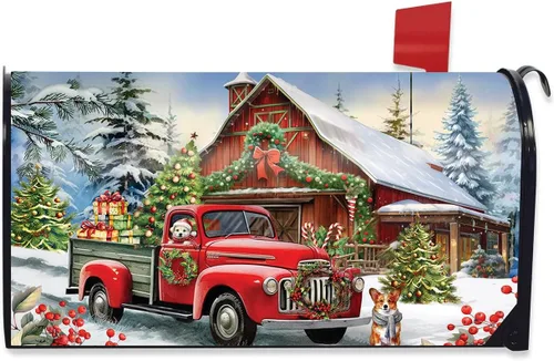 Vista 7 de Briarwood Lane Funda de buzón de gran tamaño de Navidad en la granja
