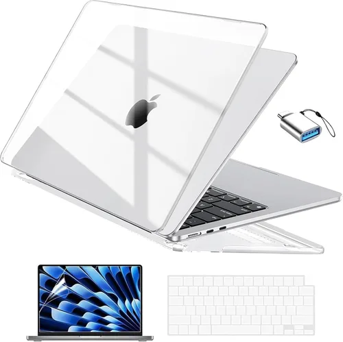 Vista 19 de EooCoo Funda para MacBook Air de 13 pulgadas M5/M4/M3/M2 2026-2022, color Crystal Black