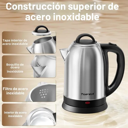 Vista 5 de Topwit - Hervidor eléctrico grande de 2,5 L, hervidor eléctrico de acero inoxidable