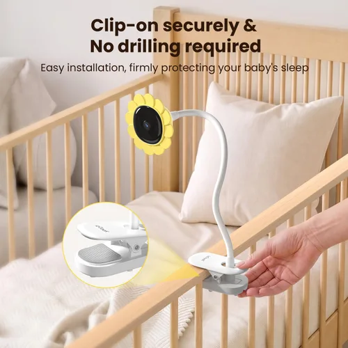 Vista 7 de ieGeek Baby Monitor with Camera and Audio,No WiFi 5”Screen&2.4G WiFi App White