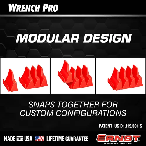 Vista 6 de Ernst Manufacturing Wrench Pro - Organizador modular de llaves inglesas para 40 llaves inglesas (Hi-Viz) - Fabricado en los Estados Unidos