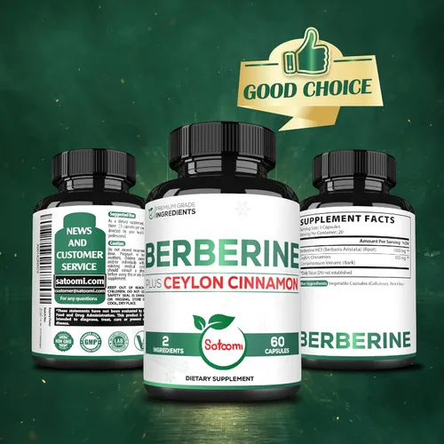 Vista 6 de Satoomi Suplemento de berberina de 1500 mg con canela de Ceilán, extra fuerte para el sistema inmunológico, la salud digestiva, el manejo del cuerpo