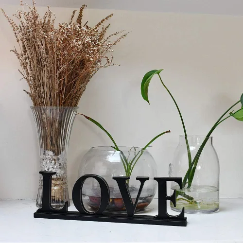 Vista 4 de Letrero de amor para decoración del hogar, letras de bloque de amor de madera, decoración rústica de mesa (amor)