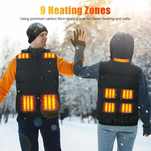 Vista 2 de Rrtizan Chaleco térmico para hombre, chaqueta térmica ligera, chaleco térmico para hombre para senderismoinvierno