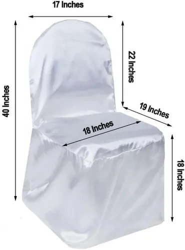 Vista 2 de Efavormart - 50 fundas para sillas de banquetes de satén blanco brillante, fundas reutilizables para sillas elegantes
