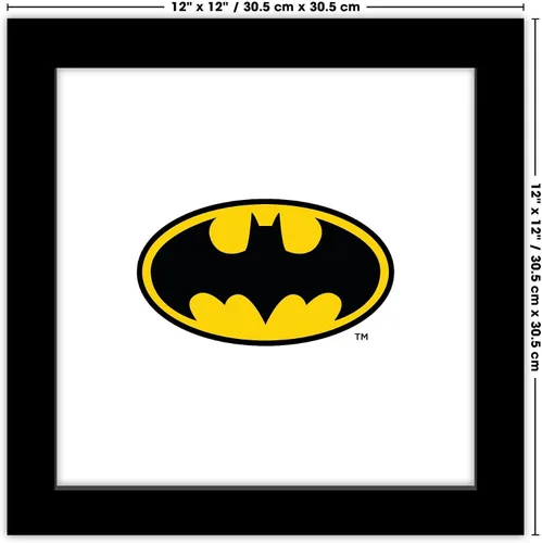 Vista 6 de Trends International Gallery Pops DC Comics Batman - Póster de pared con símbolo de Batman, 12 x 12 pulgadas, versión enmarcada en negro