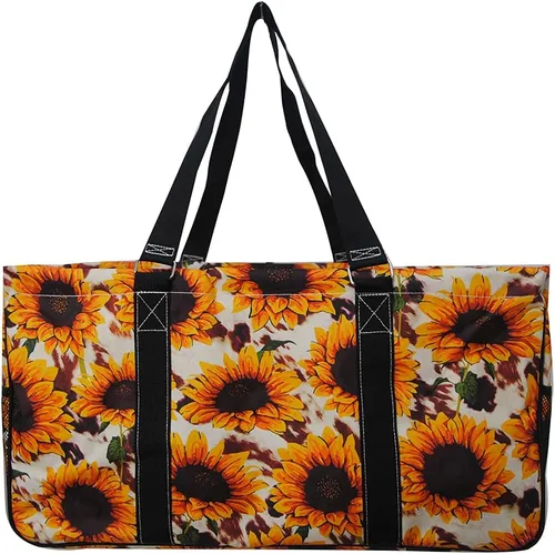 Vista 302 de NGIL Bolsa de comestibles reutilizable extra grande plegable de gran tamaño para comestibles, almacenamiento, picnic, playa, Estampado