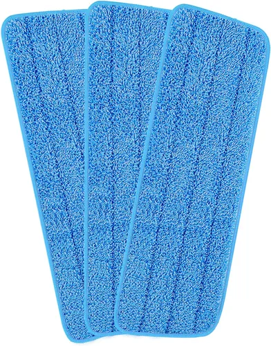 Vista 13 de Paquete de 6 almohadillas reutilizables de 16.5 pulgadas, cabezales de repuesto de trapeador de microfibra para mopas húmedas y secas, compatibles