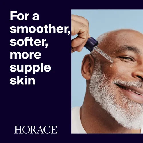 Vista 2 de HORACE Suero Facial de Ácido Hialurónico + Pantenol para Hombres – Tratamiento Facial Hidratante Avanzado para Piel Seca, Líneas de Deshidratación