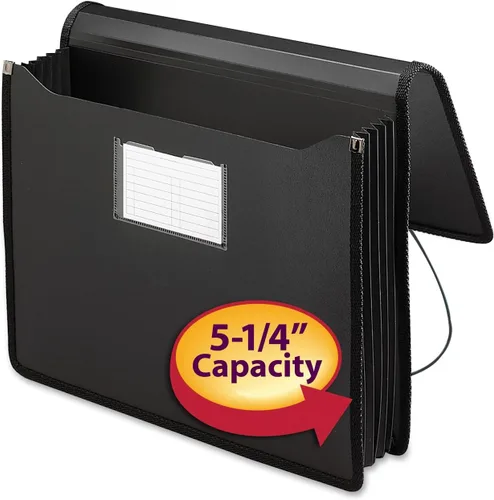 Vista 3 de Smead Cartera de Polímero, Organizador de Archivos Acordeón para Carpetas de Archivos, Tamaño Carta, Negro, Expansión de 5-1/4 Pulgadas, Suministros