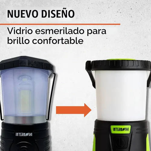Vista 5 de Internova Linterna LED de camping de 2000 lúmenes, linterna de batería de mayor duración, alimentada y operada con control de luz infinito de 360