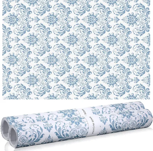 Vista 9 de 24 hojas de forros perfumados para cajones de 15.7 x 22.8 pulgadas, color lavanda, papel no adhesivo, estampado floral perfumado para armario