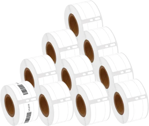 Vista 9 de NineLeaf 1 rollo (390 etiquetas) compatible con Dymo 30327 (9/16 x 3-7/16 pulgadas), carpetas de archivos blancas 1-UP etiquetas multiusos