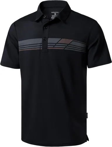 Vista 8 de Polo de golf para hombre, secado rápido, absorbe la humedad, manga corta A-Negro
