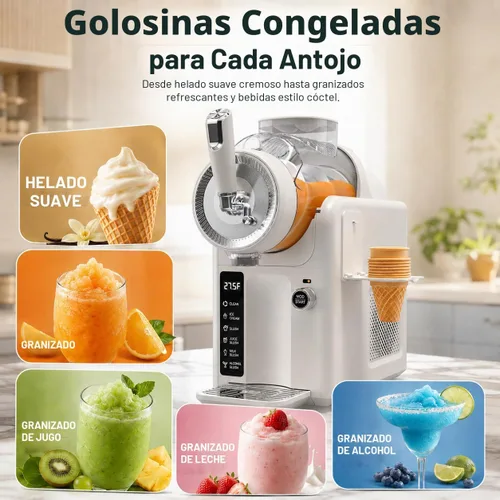 Vista 2 de SYINTAO Máquina de granizado para el hogar, no necesita hielo, máquina de Blanco