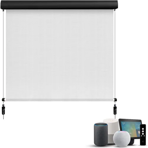 Vista 8 de SmartWings Persianas motorizadas para exteriores para patio, compatibles con materia, Homekit, Z-Wave, Alexa, Google, persianas enrollables 1% Beige