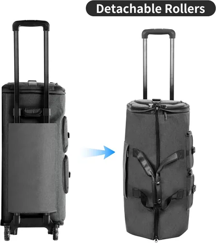 Vista 2 de LemoHome Bolsas de ropa con ruedas para viajes, bolsa de lona convertible, bolsas enrollables para viajes, bolsa de ropa con ruedas, equipaje