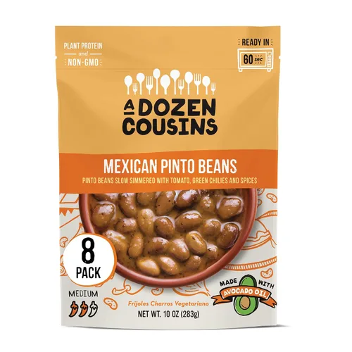 Vista 11 de A Dozen Cousins - Frijoles horneados con azúcar morena de 10 onzas (paquete de 6) Bolsa de comida preparada, comida lista para comer en aceite