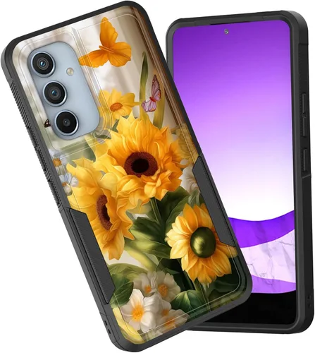 Vista 29 de Funda protectora para Galaxy A13 5G, doble capa híbrida resistente a prueba de golpes, policarbonato duro, silicona suave, TPU, funda protectora