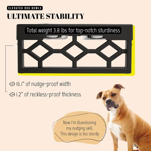 Vista 4 de AVERYDAY Cuencos pequeños elevados para perros, 4 alturas ajustables con 2 cuencos de acero inoxidable para alimentos y agua, estación de Soporte