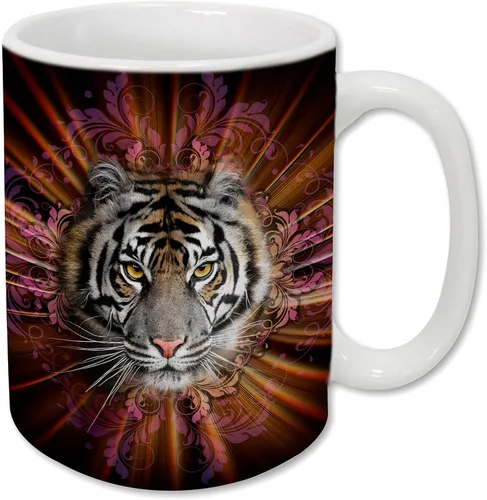 Vista 3 de Sweet Gisele Taza de tigre Taza de café de cerámica Colores ricos y vibrantes Regalo perfecto para vacaciones Apto para lavavajillas
