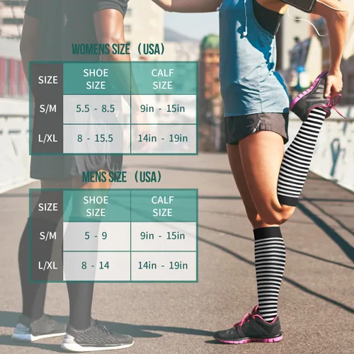 Vista 44 de Paquete de 3 pares de calcetines de compresión médica para mejorar la circulación de mujeres y hombres, para correr, hacer deporte y amamantar