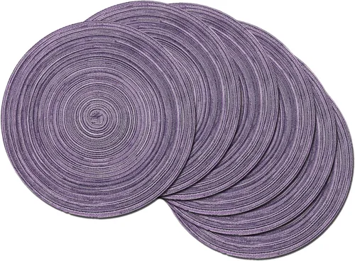 Vista 50 de SHACOS Juego de 4 manteles individuales redondos lavables de 15 pulgadas, de algodón, poliéster, trenzados, para mesa de comedor, boda, decoración