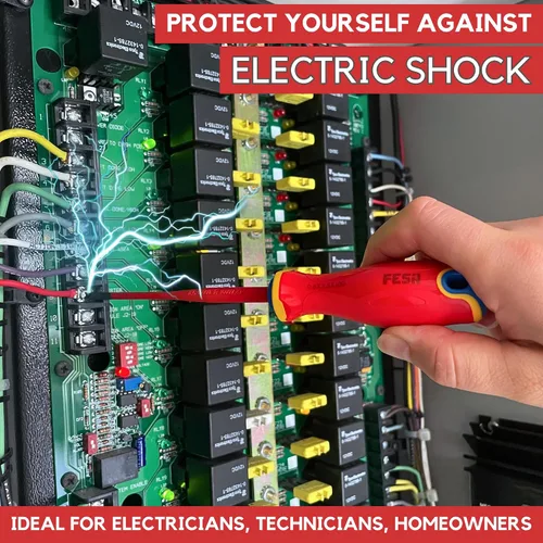 Vista 5 de FESA Juego de destornilladores aislados para electricista, 1000 V, 11 piezas, juego de destornilladores profesionales para electricista con puntas