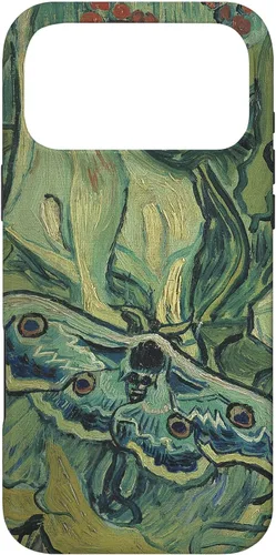 Vista 26 de iPhone 13 gran polilla pavo real de Vincent van Gogh, insecto en una caja de jardín