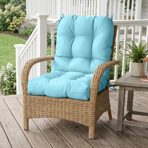Vista 5 de EAGLE PEAK Cojín Acolchado para Silla de Exterior/Interior para Asiento/Respaldo, Juego de 1, 42'' x 21'', Azul Claro