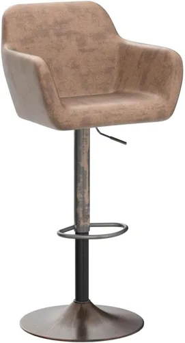 Vista 4 de Keyluv Juego de 2 taburetes de bar para encimera de cocina, taburetes de bar de altura giratoria ajustable de 29 pulgadas, sillas de bar de piel