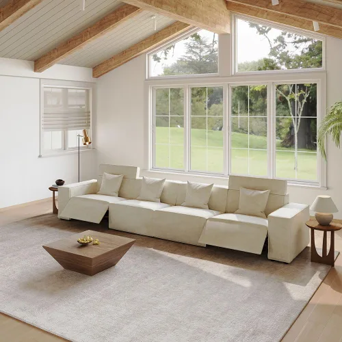 Vista 20 de Sofá eléctrico de 85 pulgadas, sofás modulares para sala de estar, moderno sofá biplaza reclinable grande, cómodo sofá nube de terciopelo