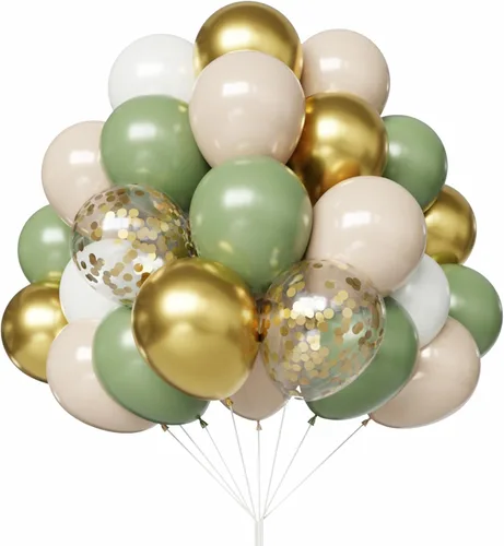 Vista 17 de YMSZ Globos negros y dorados, 67 globos metálicos dorados y negros de 12 pulgadas para cumpleaños, jubilación, graduación, decoración de fiesta
