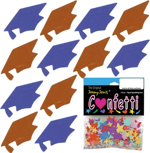 Vista 168 de Confetti Grad Cap Negro, Azul Marino Combo - 2 bolsas de media onza (1 oz)