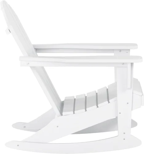 Vista 169 de WestinTrends Silla mecedora Malibu de poliéster para exterior/patio Adirondack, Negra