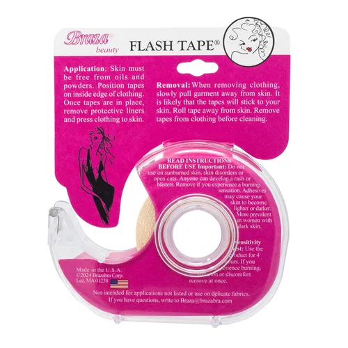 Vista 6 de Braza Flash Tape - Cinta adhesiva transparente de doble cara para ropa, tela y cuerpo - 60 pies