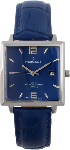 Vista 2 de Peugeot - Reloj de pulsera de cuarzo para hombre con caja de metal y correa de piel