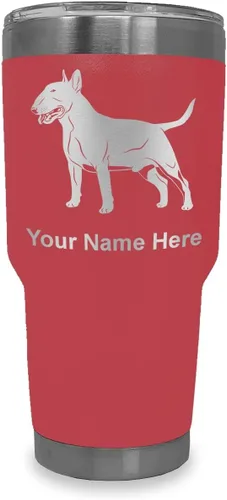 Vista 23 de LaserGram Vaso aislado al vacío de 20 onzas, perro Bull Terrier, grabado personalizado incluido (negro) Engraved Gift for Dog Lovers, Vacuum