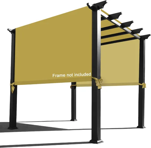 Vista 11 de Alion Home Toldo de repuesto universal impermeable con bolsillo para cortinero para pérgola (12 x 6.5 pies, gris)