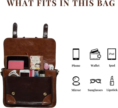 Vista 5 de ECOSUSI Bolso bandolera vintage para mujer