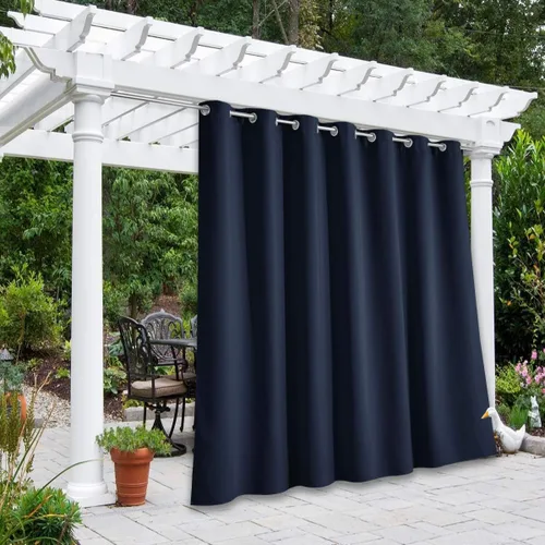 Vista 97 de NICETOWN Cortina para Exteriores para Patio Impermeable de 84 Pulgadas de Ancho, Aislamiento Térmico con Ojales Antioxidantes Bloqueo UV Cortina