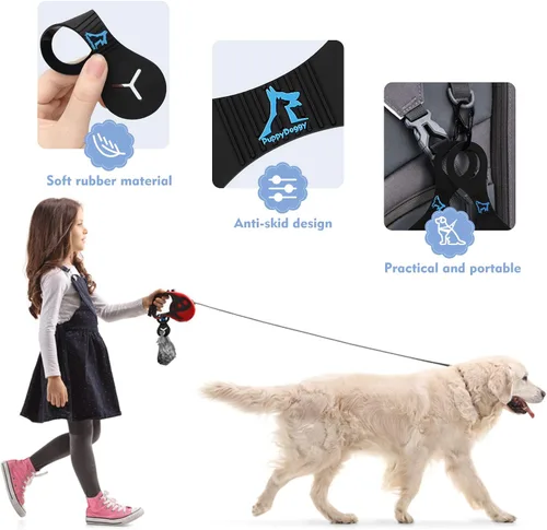 Vista 4 de Soporte para bolsa de excrementos de perro para correa, bolsa de desechos, dispensador de bolsas de excrementos de perro, para caminar, correr