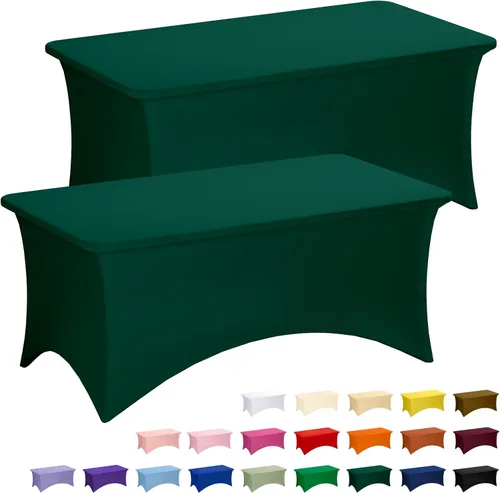 Vista 17 de Fixwal Paquete de 10 Cubiertas de Mesa de Spandex de 6 Pies para Mesas de 6 Pies, Mantel Rectangular Elástico Ajustado, Cubierta de Mesa de Patio