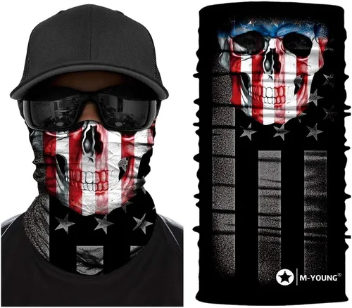 Vista 24 de Máscara de calavera, pañuelo para el cuello, gorro, bufanda mágica, diadema para protección de polvo, sol y viento My002