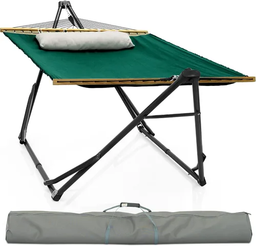 Vista 25 de Soporte de hamaca Tranquillo Uniki con garantía de 3 años, hamaca plegable instantánea de 30s con soporte, hamaca de camping con capacidad de 550 1.