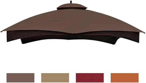 Vista 17 de Eurmax USA Cubierta de Reemplazo para Cenador de Parrilla de Alto Rendimiento 5x8, Toldo para Refugio de Barbacoa (Cacao)