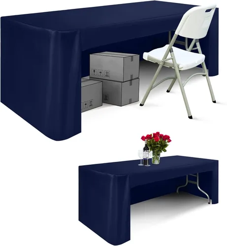 Vista 11 de ABCCANOPY Mantel rectangular de 6 pies para mesas rectangulares, de poliéster, lavable, para banquetes, bufé, fiestas, vacaciones, cenas, bodas