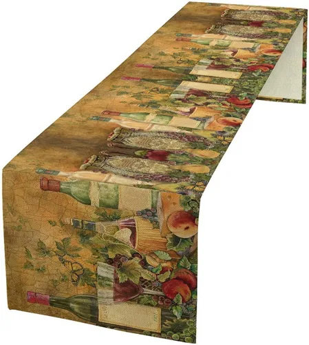 Vista 40 de Camino de mesa de lino de algodón, cuchillo de cocina occidental, tenedor, colección de mesa rectangular, desierto salvaje oeste americano